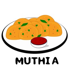 Muthia indian Gujarati Food Vector