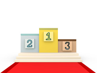 3d illustration. Winners podium Isolated on a white background.