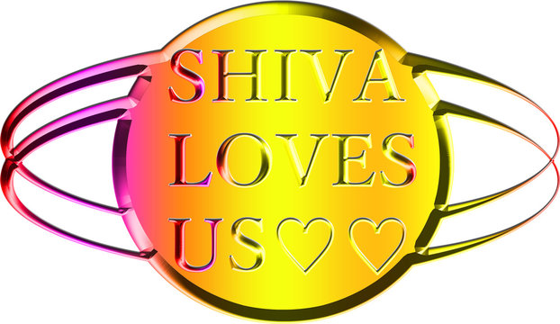 It is an image stating that Shiva loves us. Illustration with a clean background like glass.
