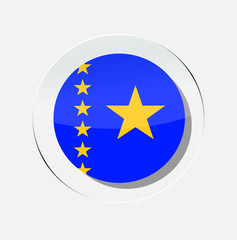 iconic democratic republic of the congo country flag circle with a white background