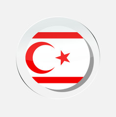 Obraz premium circle icon of the flag of the northern cyprus country with a white background