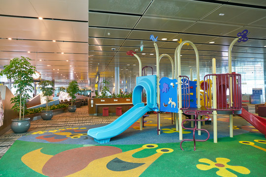 SINGAPORE - CIRCA APRIL, 2019: kids play area at Singapore Changi Airport.