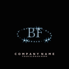 Initial Letter BF Logo With circle Template Vector