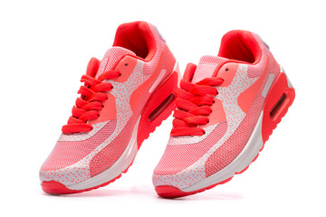 Summer pink Women's sneakers on a white background