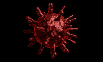 Coronavirus disease COVID-19 infection medical illustration. China pathogen respiratory influenza covid virus cells. New official name for Coronavirus disease named COVID-19. 3D Rendering.