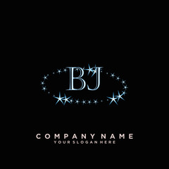Initial Letter BJ Logo With circle Template Vector