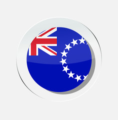 Cook island flag circle icon with white background