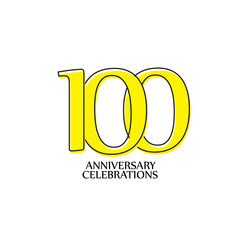 100 Year Anniversary CELEBRATIONS Vector Template Design Illustration