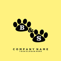 Initial Letter BS Logo With circle Template Vector