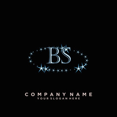 Initial Letter BS Logo With circle Template Vector