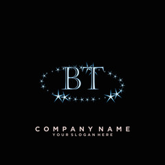Initial Letter BT Logo With circle Template Vector