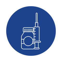 medicines and bottle of pills, line block style icon