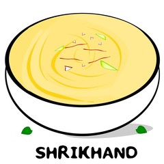 shrikhand indian Gujarati Food Vector
