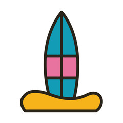 surfboard sport line and fill style icon