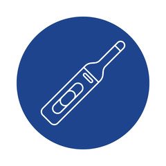 medical instrument thermometer, line block style icon