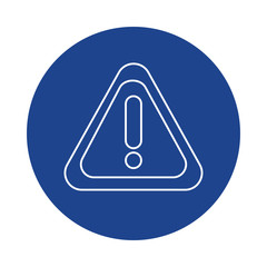 warning sign, line block style icon