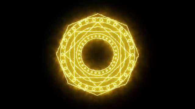 hexagon fire power overwhelming around powerful magic circle