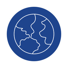 planet earth, line block style icon