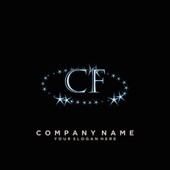 Initial Letter CF Logo With circle Template Vector