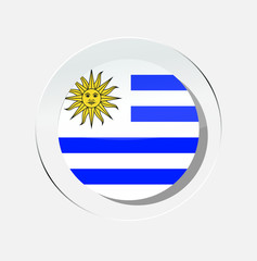 Obraz premium Uruguay Country Flag Circle icon with a white background