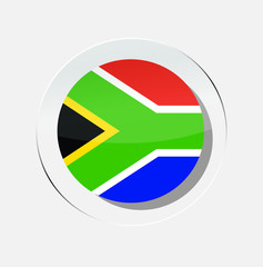 South African country circle flag icon with white background