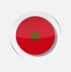 Moroccan country flag circle icon with white background