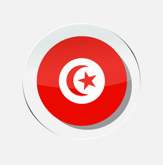 Obraz premium tunisia country flag circle icon with white background