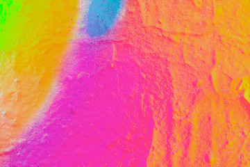 Beautiful bright colorful street art graffiti background. Abstract creative spray drawing fashion colors on the walls of the city. Urban Culture, yellow ,green , sunny, salad , light texture