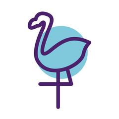 flamingo exotic bird line style