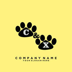 Initial Letter CX Logo With circle Template Vector