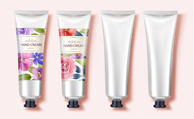 Flat lay hand cream mockup