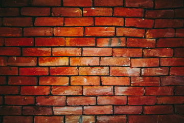Red stone brick wall for background or backdrop.