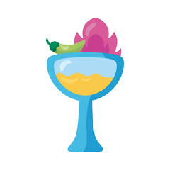 fresh tropical tequila cocktail with chili pepper detaild style