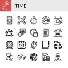 time simple icons set