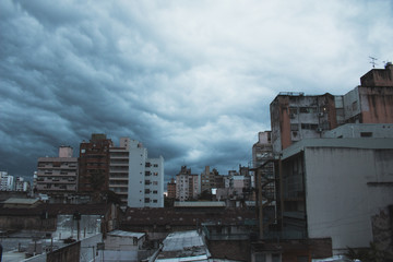 Fototapeta na wymiar city scape clouds