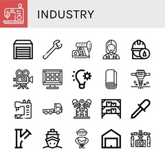 industry simple icons set