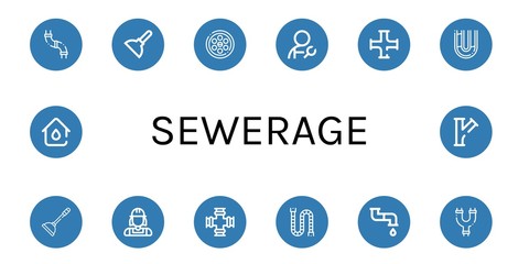 sewerage simple icons set