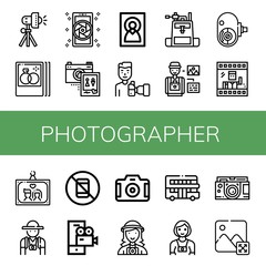 photographer simple icons set