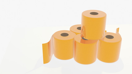 gold toilet paper. Concept of the price idea , illustration of high demand.