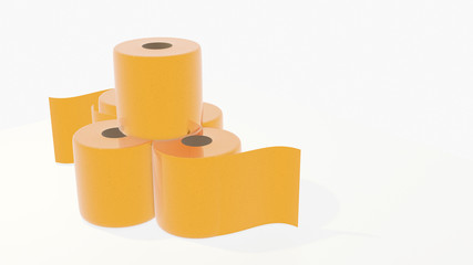 gold toilet paper. Concept of the price idea , illustration of high demand.
