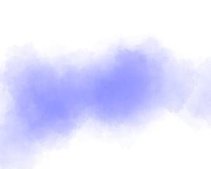 Watercolor brush texture background. Blue color paint stain splash water pattern on white paper.