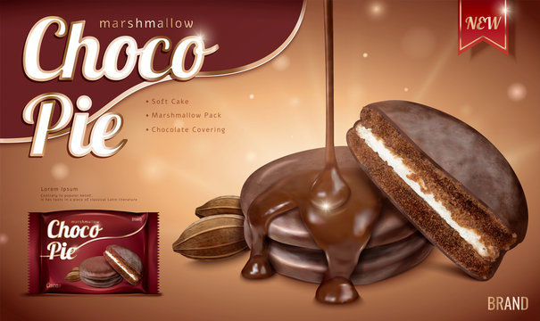 Choco pie ads with dripping syrup
