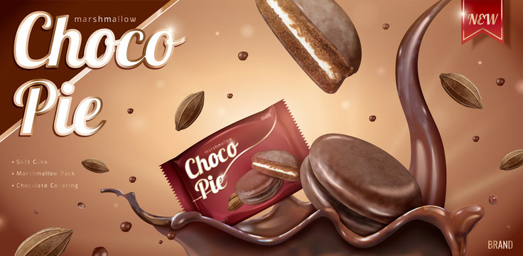 Choco Pie Ads With Splashing Syrup