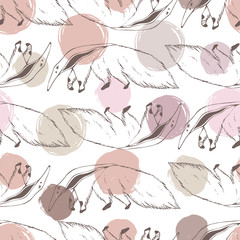 Giant anteater. Seamless pattern with animals. Hand drawing of wildlife. Vector background.
