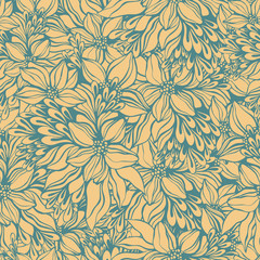 Abstract seamless pattern with hand drawn textures. Vector background.