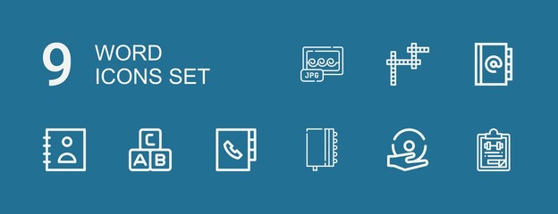 Fototapeta premium Editable 9 word icons for web and mobile