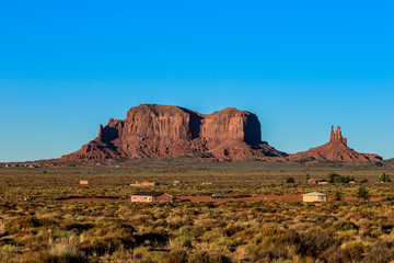 View to the Red Rocks in the Monument Valley, USA
