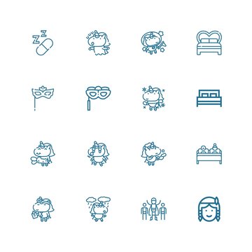 Editable 16 dream icons for web and mobile