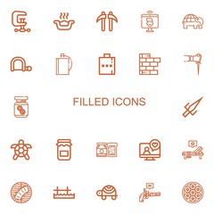 Editable 22 filled icons for web and mobile
