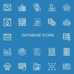 Editable 22 database icons for web and mobile